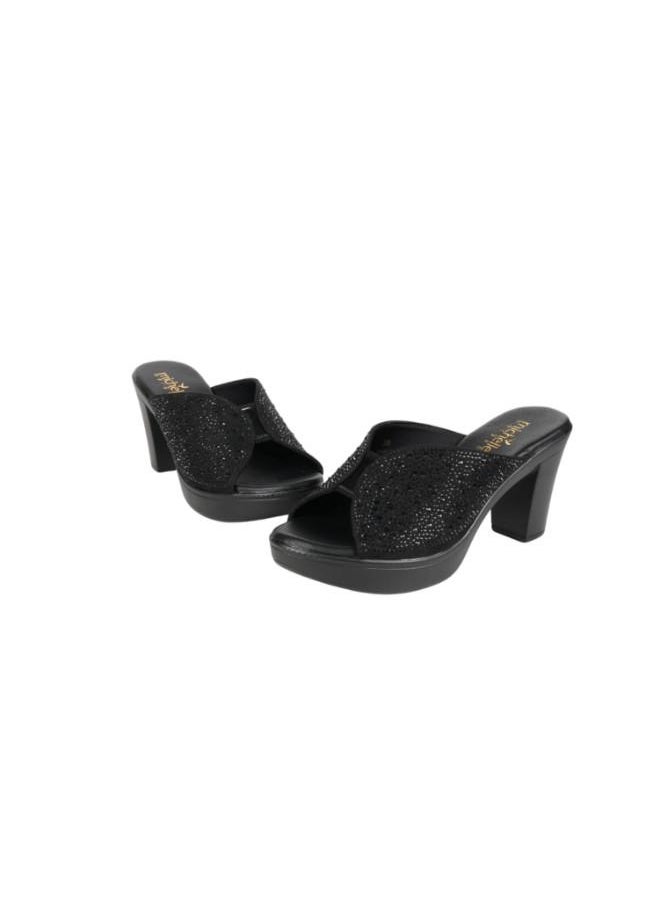 092-2892 Michelle Morgan Ladies Block Heel Sandals 314RC867 Black