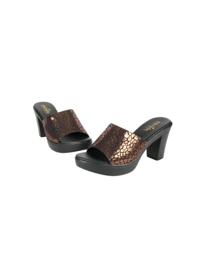 092-2898 Michelle Morgan Ladies Block Heel Sandals 314RC866 Brown