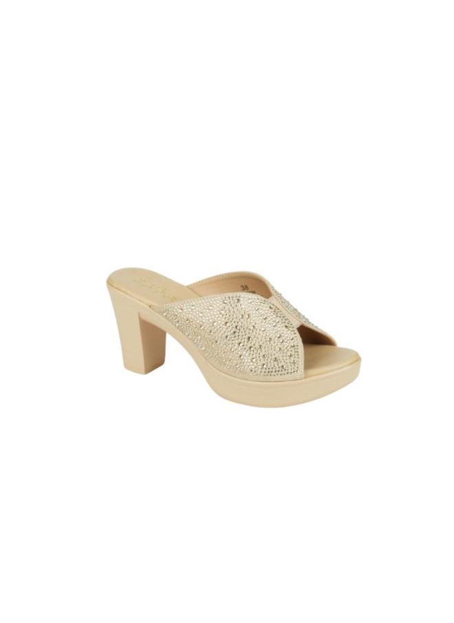092-2893 Michelle Morgan Ladies Block Heel Sandals 314RC867 Beige