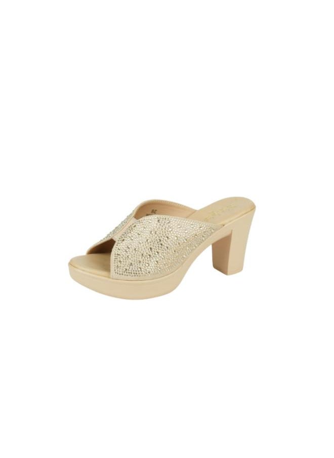 092-2893 Michelle Morgan Ladies Block Heel Sandals 314RC867 Beige