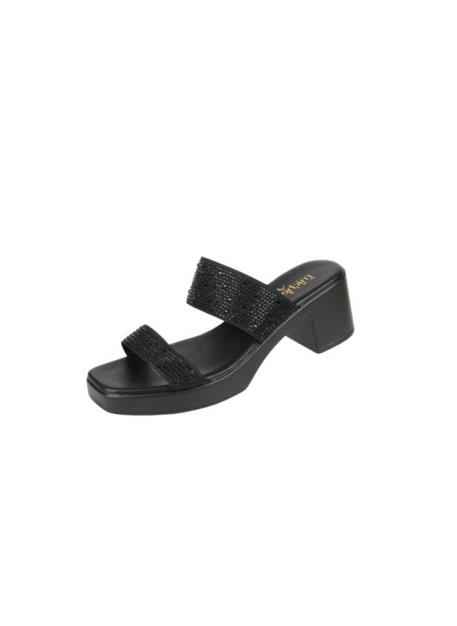 092-2988 Michelle Morgan Ladies Block Heel Sandals 414RJ609 Black