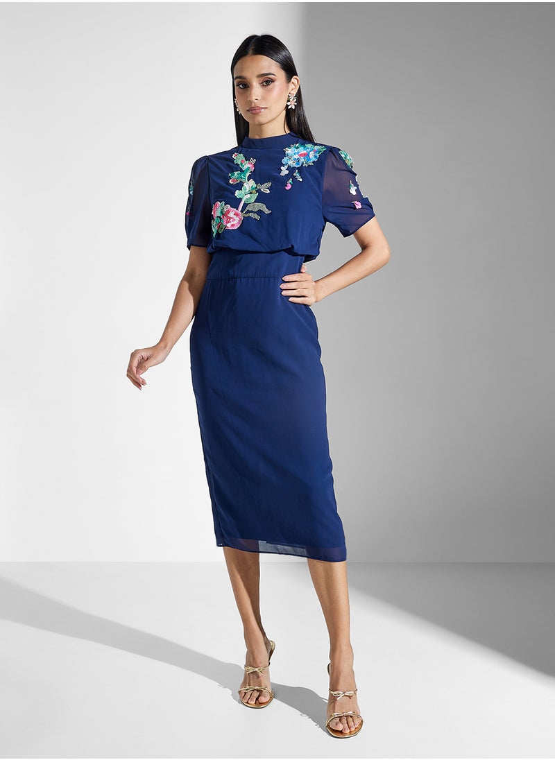 Floral Sheer Midi Dress