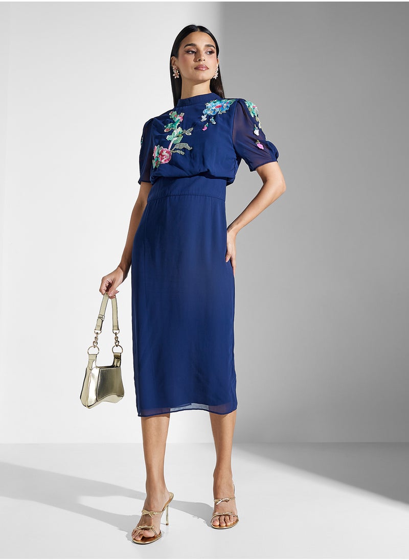 Floral Sheer Midi Dress