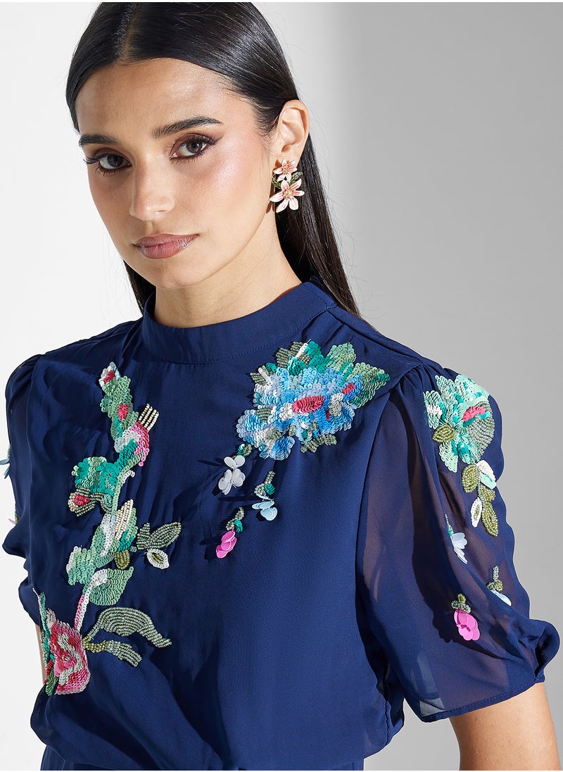 Floral Sheer Midi Dress
