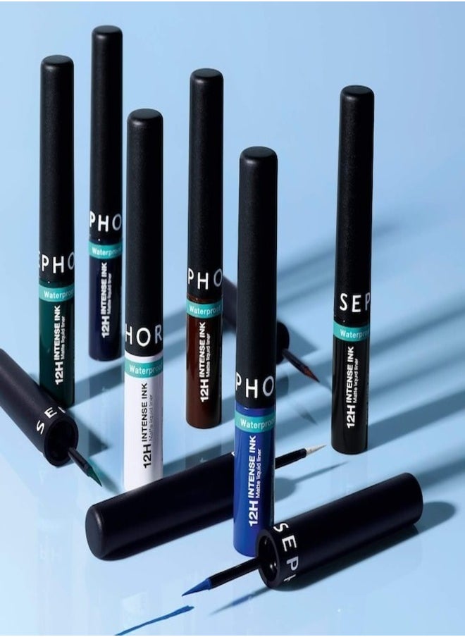 SEPHORA COLLECTION Intense Felt-Tip 12-Hour Longwear Waterproof Liquid Eyeliner – Precision, Smudge-Proof, Quick-Dry Formula –09 Pastel Blue, 2.8g