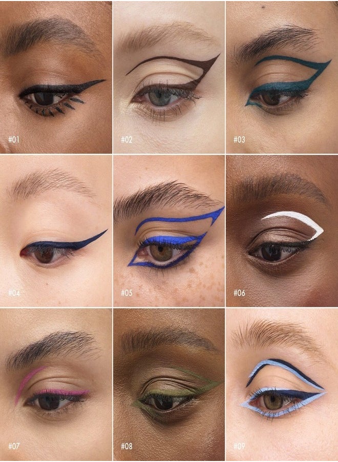 SEPHORA COLLECTION Intense Felt-Tip 12-Hour Longwear Waterproof Liquid Eyeliner – Precision, Smudge-Proof, Quick-Dry Formula –09 Pastel Blue, 2.8g