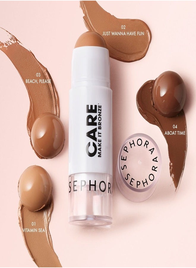 SEPHORA COLLECTION Make It Bronze Bronzer Stick – Lightweight, Creamy, and Blendable Formula for a Natural, Sun Glow – Buildable & Long-Lasting –02 Just Wanna have Sun