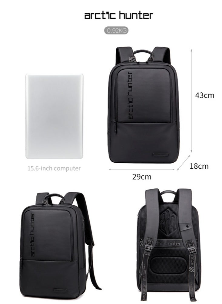 Durable Laptop Backpack, Business Travel Expandable School Bag with Laptop and Tablet Compartment for Men, Black