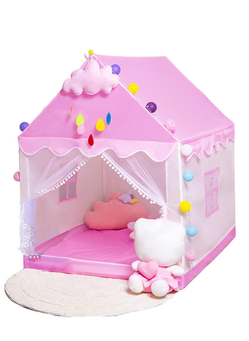 Princess Tent For Girls, Odorless Princess Tent For Girls, Indoor Play Tent Toy House, Pink Castle Playhouse For Toddlers (120*100*130 cm)