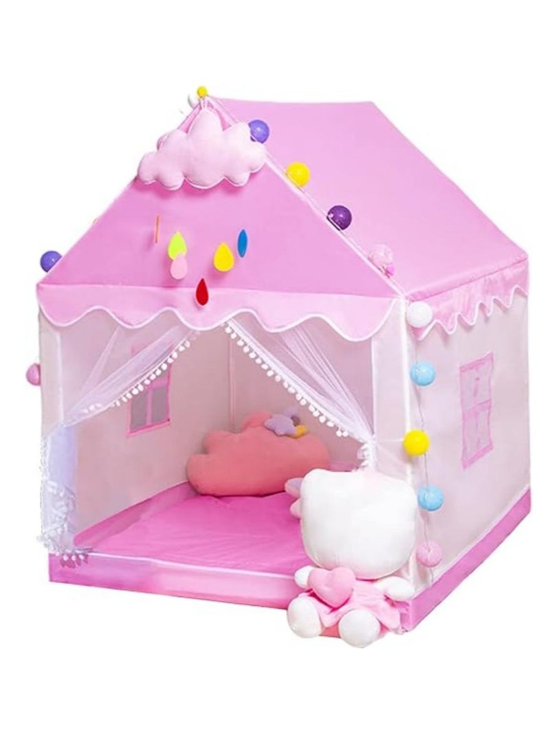 Princess Tent For Girls, Odorless Princess Tent For Girls, Indoor Play Tent Toy House, Pink Castle Playhouse For Toddlers (120*100*130 cm)