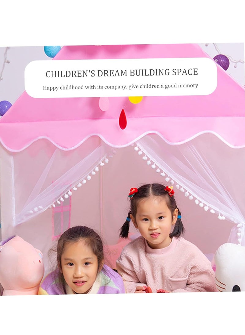 Princess Tent For Girls, Odorless Princess Tent For Girls, Indoor Play Tent Toy House, Pink Castle Playhouse For Toddlers (120*100*130 cm)