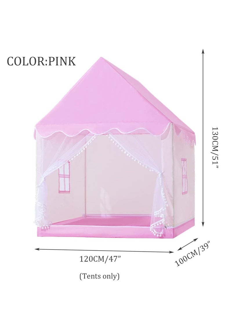 Princess Tent For Girls, Odorless Princess Tent For Girls, Indoor Play Tent Toy House, Pink Castle Playhouse For Toddlers (120*100*130 cm)