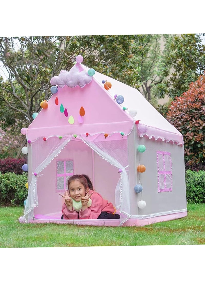 Princess Tent For Girls, Odorless Princess Tent For Girls, Indoor Play Tent Toy House, Pink Castle Playhouse For Toddlers (120*100*130 cm)