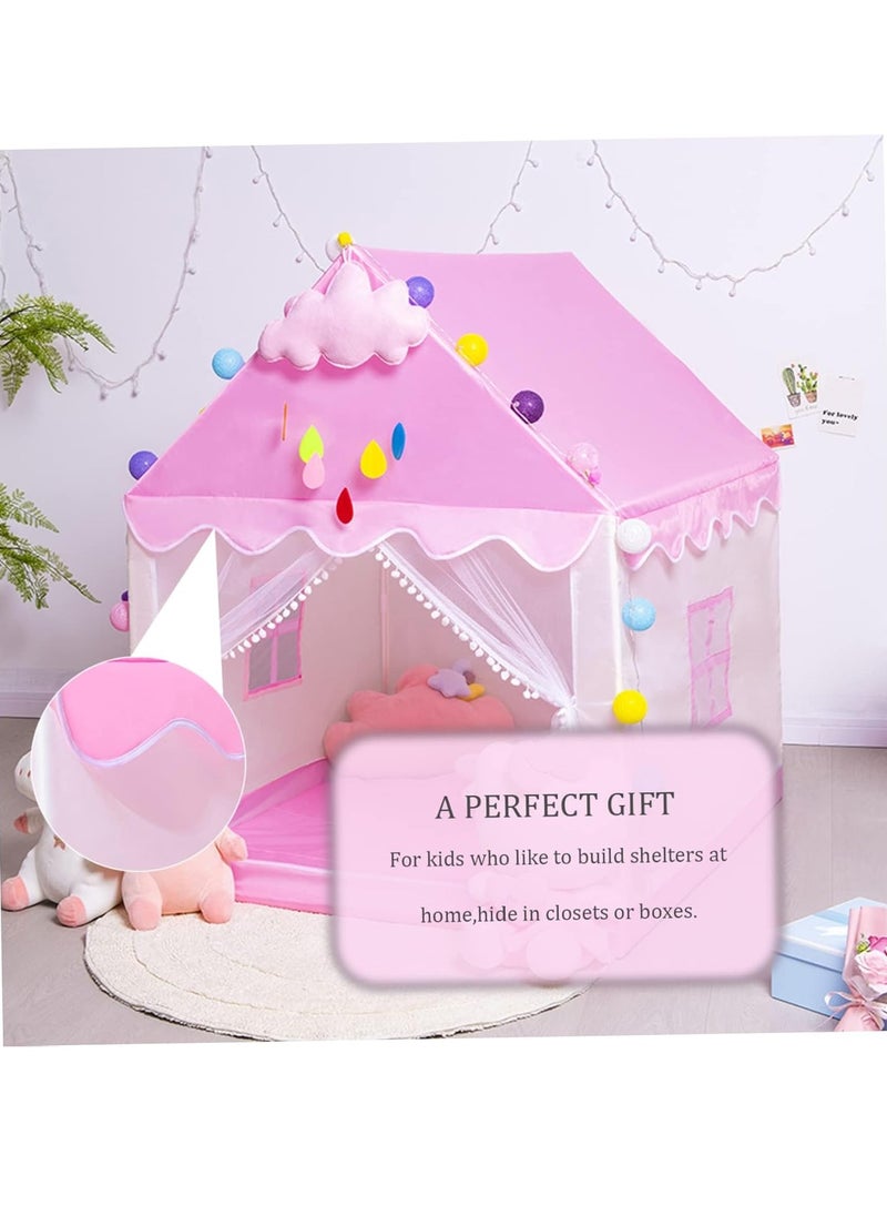 Princess Tent For Girls, Odorless Princess Tent For Girls, Indoor Play Tent Toy House, Pink Castle Playhouse For Toddlers (120*100*130 cm)