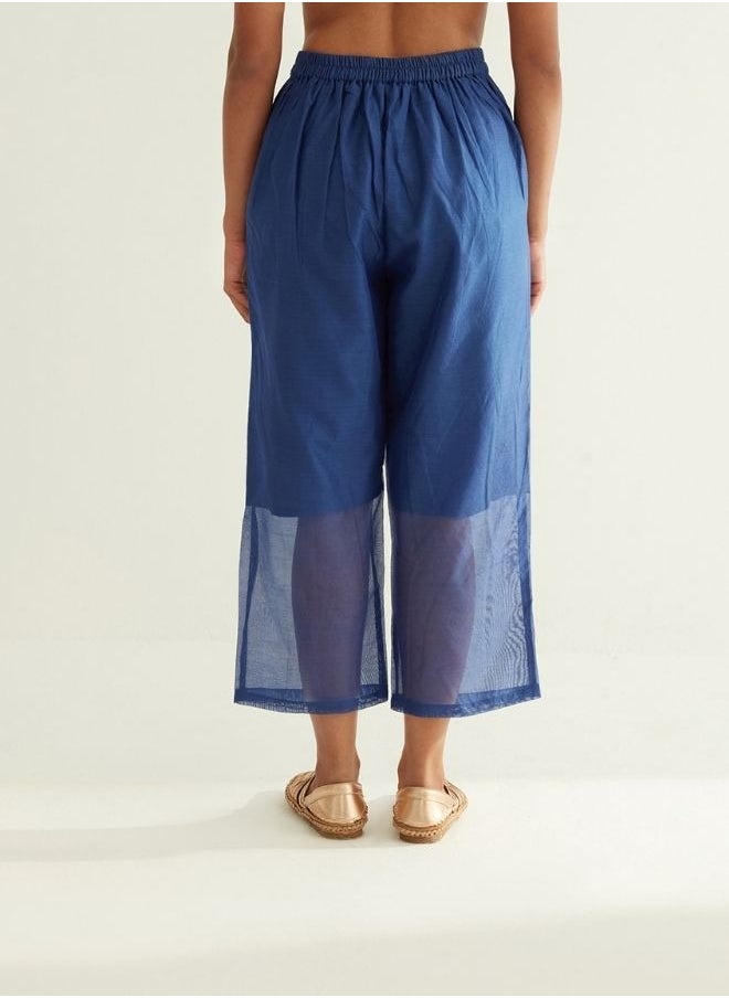 Semi-sheer straight pants