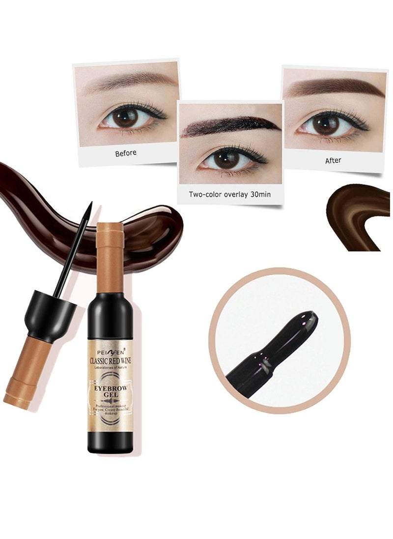 w i n e Eyebrow Gel 3 Colors w i n e Bottle Tattoo Brow Gel Tint Eyebrow Beauty Dyeing Eyebrow Cream Peelable Tearing Eyebrow Colouring Gel Waterproof Quick Dry Dyeing No Smudge Easy to Color