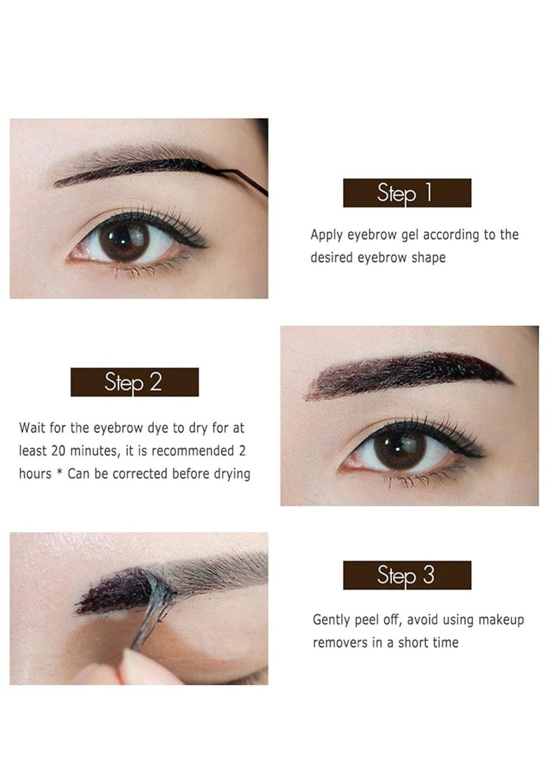 w i n e Eyebrow Gel 3 Colors w i n e Bottle Tattoo Brow Gel Tint Eyebrow Beauty Dyeing Eyebrow Cream Peelable Tearing Eyebrow Colouring Gel Waterproof Quick Dry Dyeing No Smudge Easy to Color