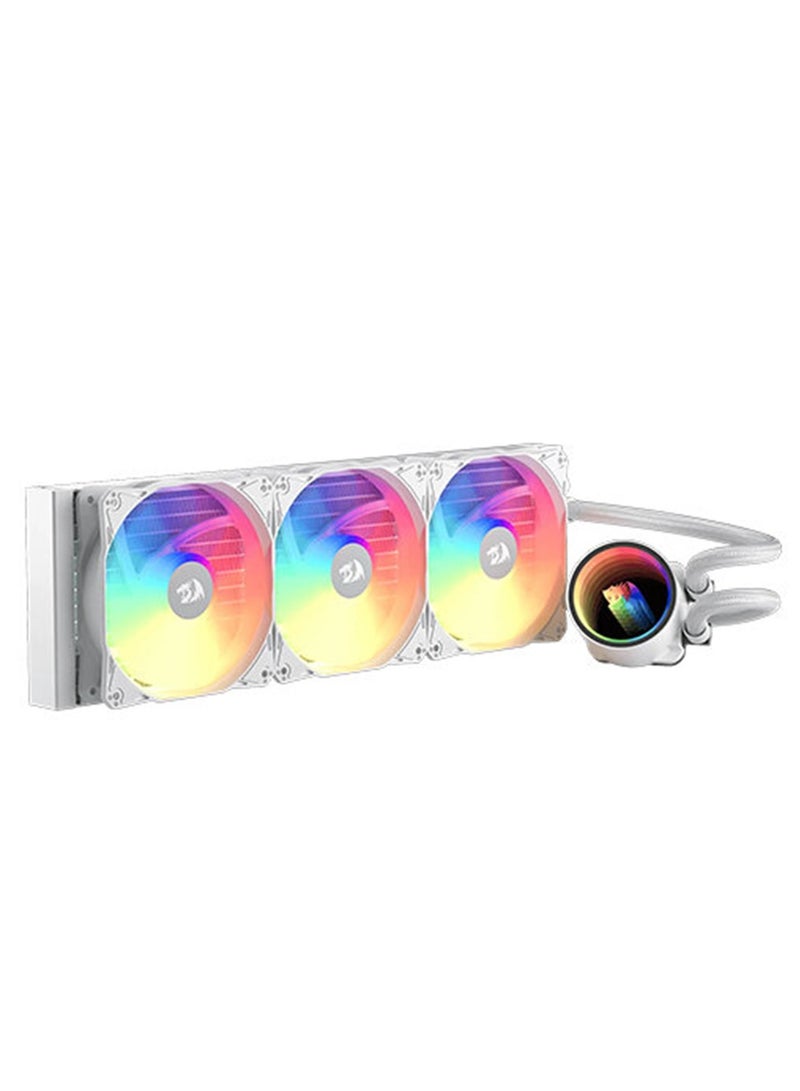 Liquid Cooler for Laptops ,Groovy Infinity Mirror Effect , 3300 RPM High-Efficiency , 3 x Cooling fan(360mm) , 120mm PWM RGB , 20 dBA Quiet , Model CCW-3013 , ARGB , AIO 360 CPU