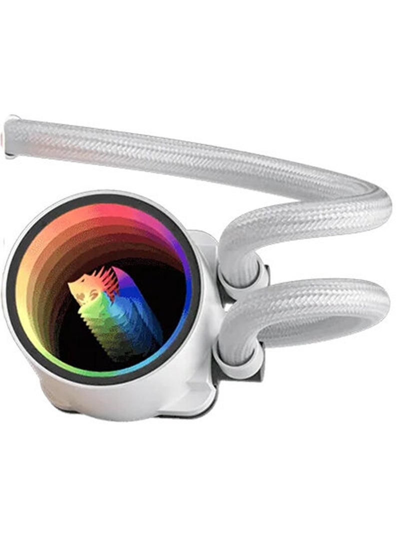 Liquid Cooler for Laptops ,Groovy Infinity Mirror Effect , 3300 RPM High-Efficiency , 3 x Cooling fan(360mm) , 120mm PWM RGB , 20 dBA Quiet , Model CCW-3013 , ARGB , AIO 360 CPU
