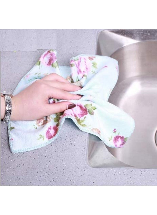 Homewide Set of 3 Microfiber Face Towel Flower Design - Soft, Fast Drying Cleaning Towel,Fit for Multi-Purpose Exfoliating, Highly Absorbent Extra for Hand, Spa & Travel