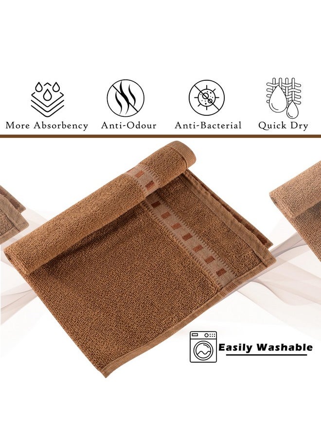 Kuber Industries Pack of 5 Cotton Hand/Face Towels For Men & Women | Easily Washable | Workout Gym Napkins For Men | Pocket Towel - Golden