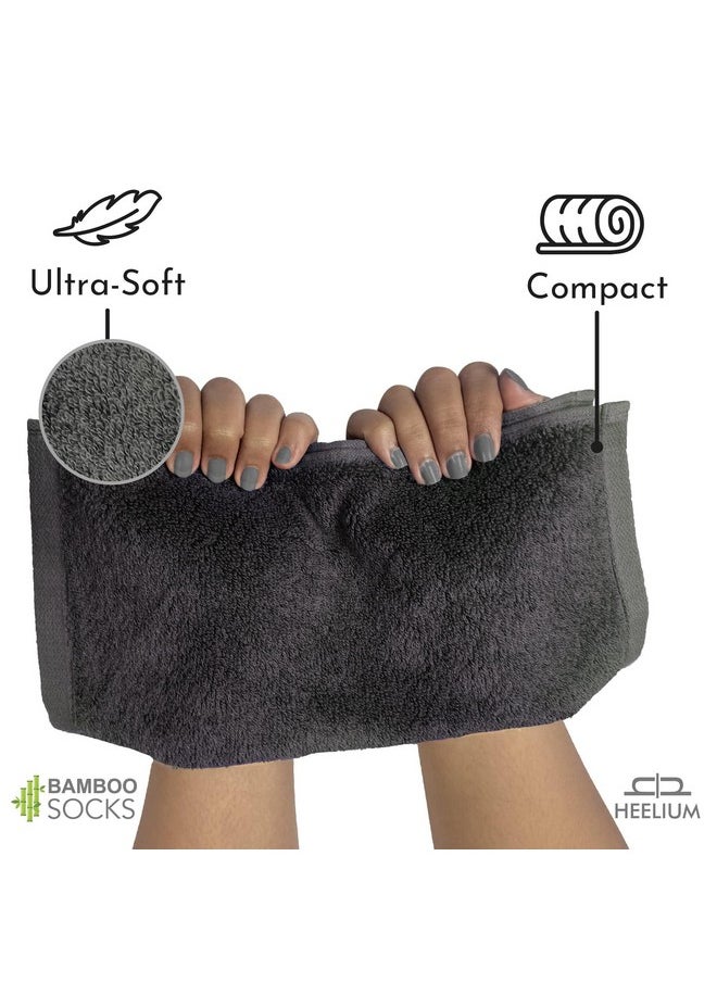 HEELIUM Bamboo Face Towel | Ultra Absorbent & Odour-Free | 3X Softer Than Cotton Towels | 30 x 30 cm - 600 GSM | Pack of 3 - Light Grey, Grey, White