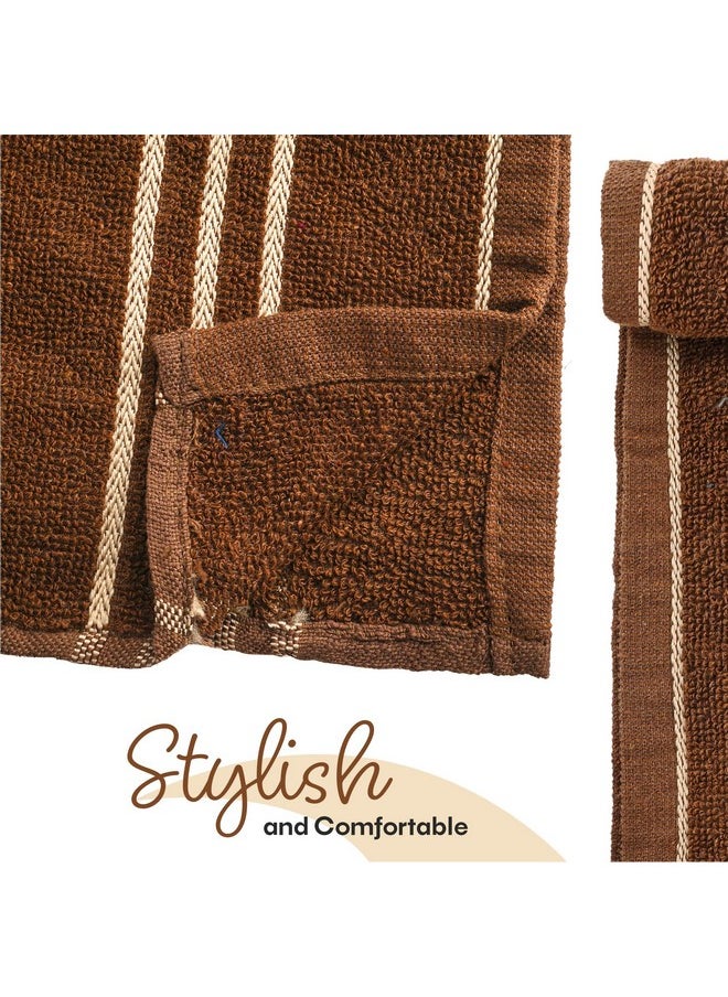 Kuber Industries Pack of 4 Soft Cotton Face Towels For Men & Women/Ladies | Easily Washable | Pocket Towels & Workout Gym Napkins For Men - Dark Brown