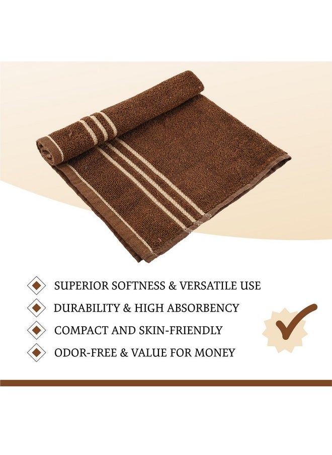 Kuber Industries Pack of 4 Soft Cotton Face Towels For Men & Women/Ladies | Easily Washable | Pocket Towels & Workout Gym Napkins For Men - Dark Brown