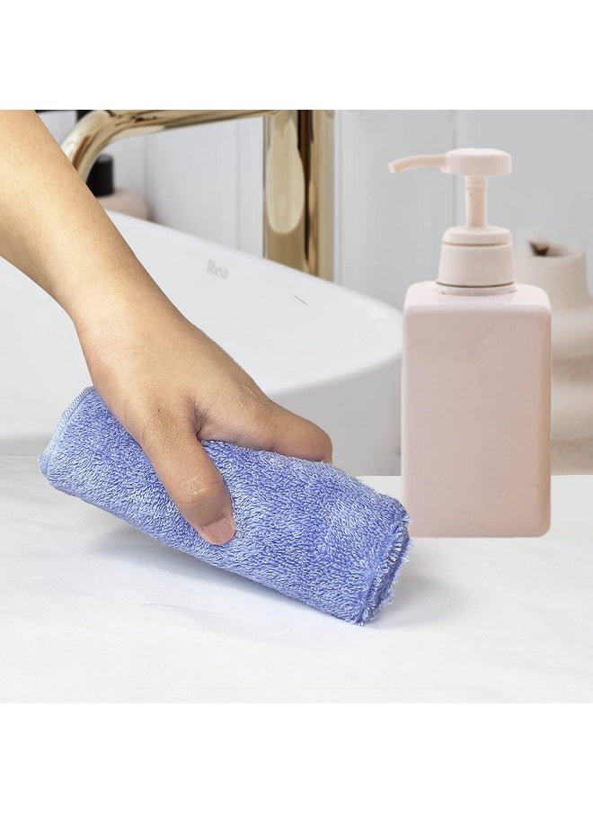 HEELIUM Bamboo Face Towel | Ultra Absorbent & Odour-Free | 3X Softer Than Cotton Towels | 30 x 30 cm - 600 GSM | Pack of 10 - Blue, Teal, Grey, Iris, White