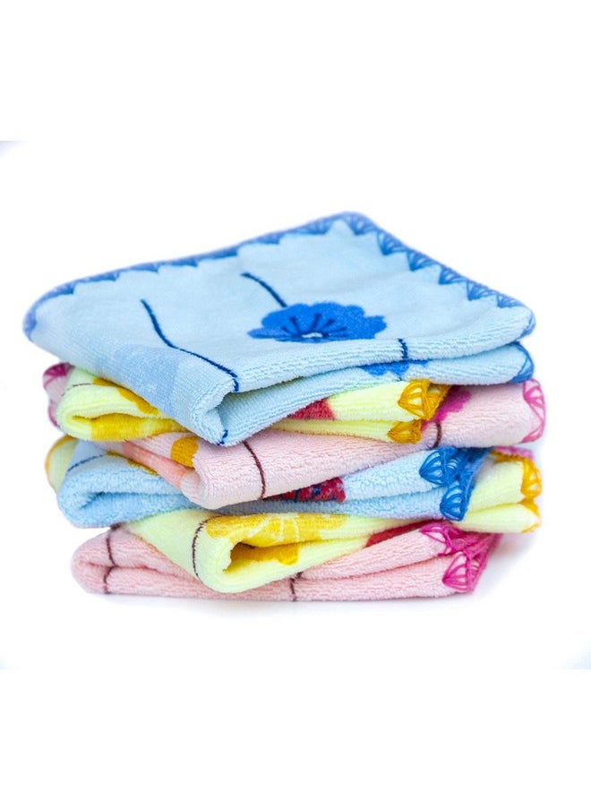 Uber World Face Towels for Women, Girls & Kids - Pack of 6 in Solid Colors - Ideal Handkerchiefs, Rumal, Wash Cloths & Makeup Remover Cloths - Fast Drying Facial Cleansing