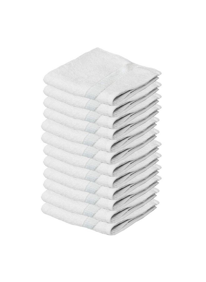 Kuber Industries Cotton 400 GSM Face Towel Set (White, 14x21 Inch, CTKTC8616), 12 Pieces