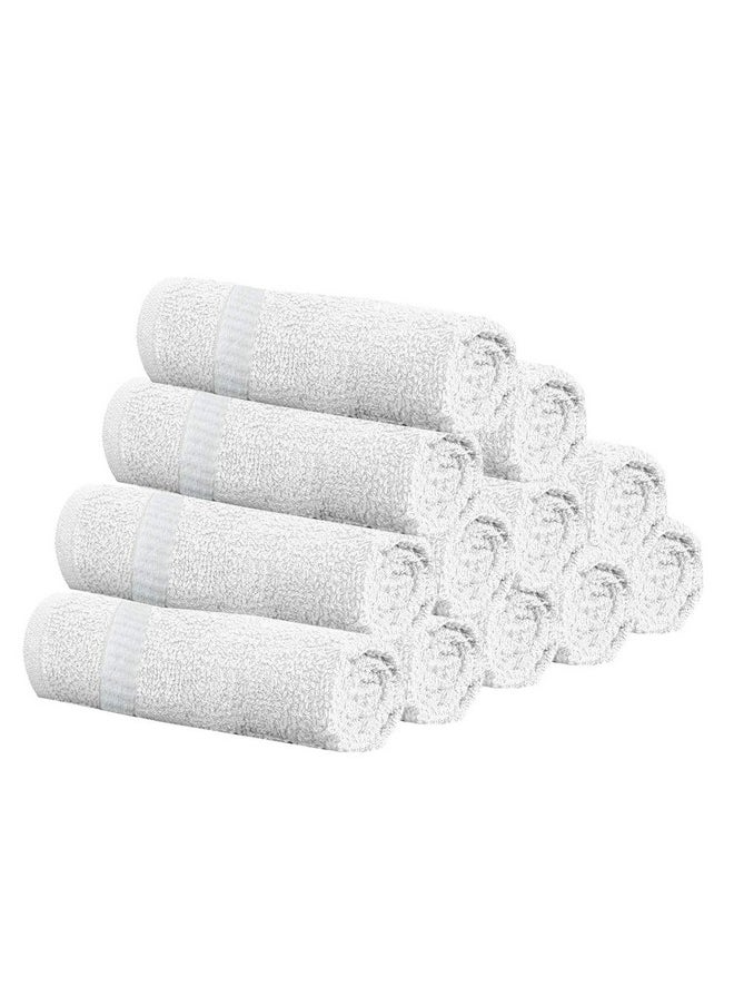 Kuber Industries Cotton 400 GSM Face Towel Set (White, 14x21 Inch, CTKTC8616), 12 Pieces