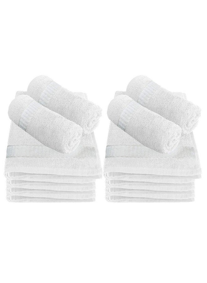 Kuber Industries Cotton 400 GSM Face Towel Set (White, 14x21 Inch, CTKTC8616), 12 Pieces