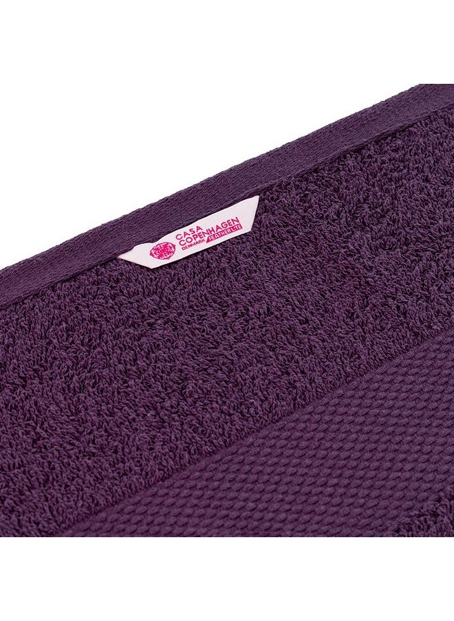 Casa Copenhagen - Egyptian Cotton Feather lite 6 Pcs Face Towel (30 X 30cm) Colour : Dark Purple