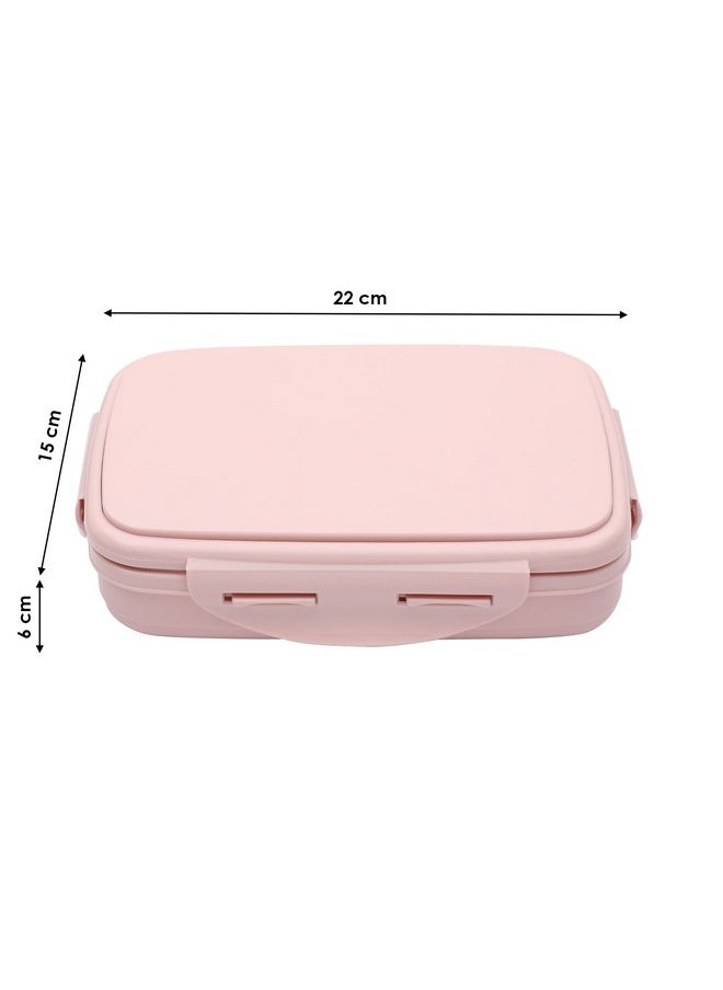 JAYPEE Stainless Steel Insulated Lunch Box Wavesteel Sr. Pink, 600 ml, Airtight Tiffin Box for School Kids |Spillproof with Silicon Seal |Food Grade | BPA Free