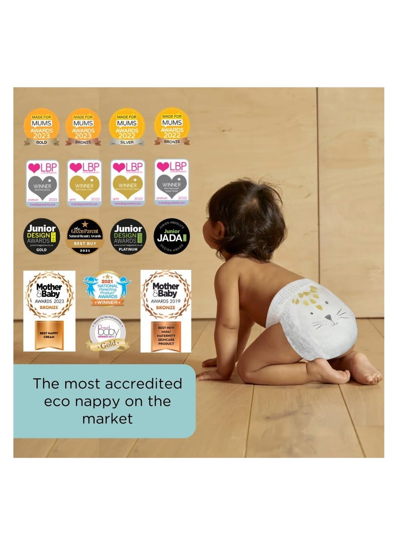 Kit & Kin Eco Friendly Baby Diaper | Diaper Pants Size 4-132 Pcs | Hypoallergenic Flash Dry Disposable Diapers | Superior up to 12 Hour Leak Protection