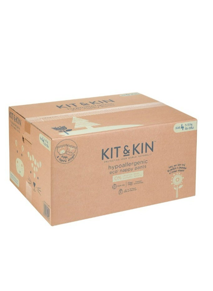 Kit & Kin Eco Friendly Baby Diaper | Diaper Pants Size 4-132 Pcs | Hypoallergenic Flash Dry Disposable Diapers | Superior up to 12 Hour Leak Protection