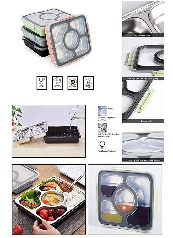 Femora High Stainless Steel, 4 Compartment Container Lunch Box for Office-College-School - (4 Pots)…