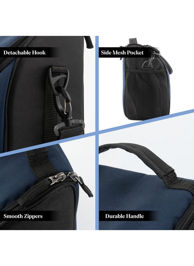 SHOPOFLUX Lunch Bag for Men and Women, Insulated Tiffin Bags for Office, College, School with Crossbody Belt (Blue)