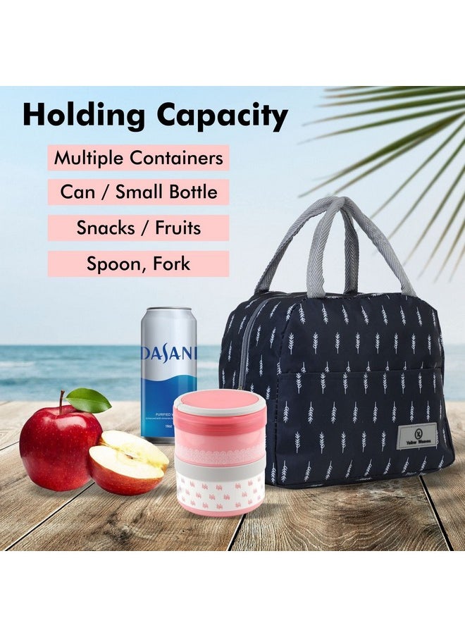 Yellow Weaves Insulated Travel Lunch/Tiffin/Storage Bag for Office, College & School, Regular Size (Blue) (Polyester)