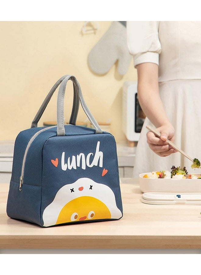 wolpin Insulated Lunch Bags for Office Women, Men, Kids Travel Box/Tiffin/Storage Bag, College & School (Blue Egg)