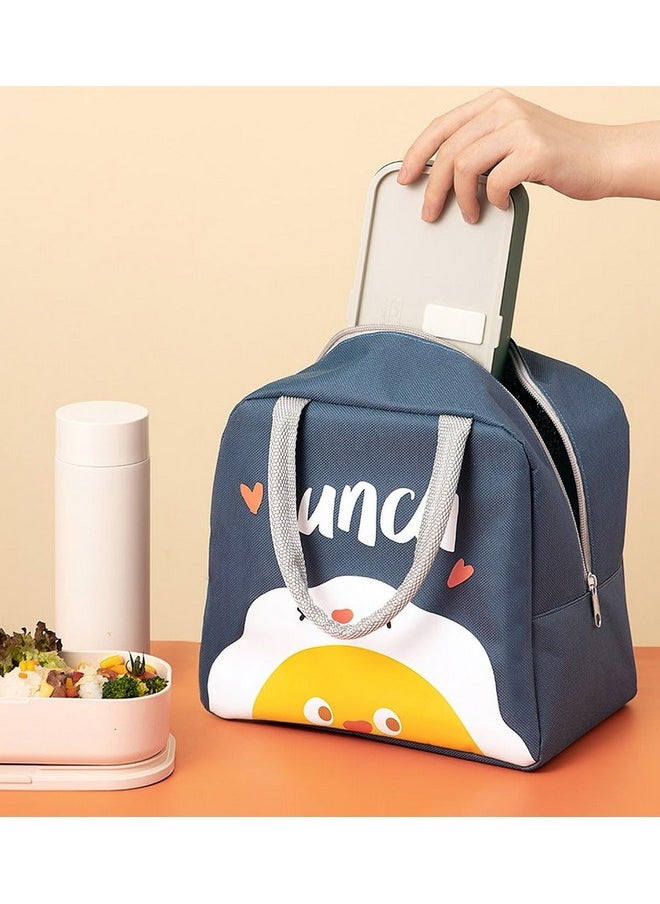 wolpin Insulated Lunch Bags for Office Women, Men, Kids Travel Box/Tiffin/Storage Bag, College & School (Blue Egg)