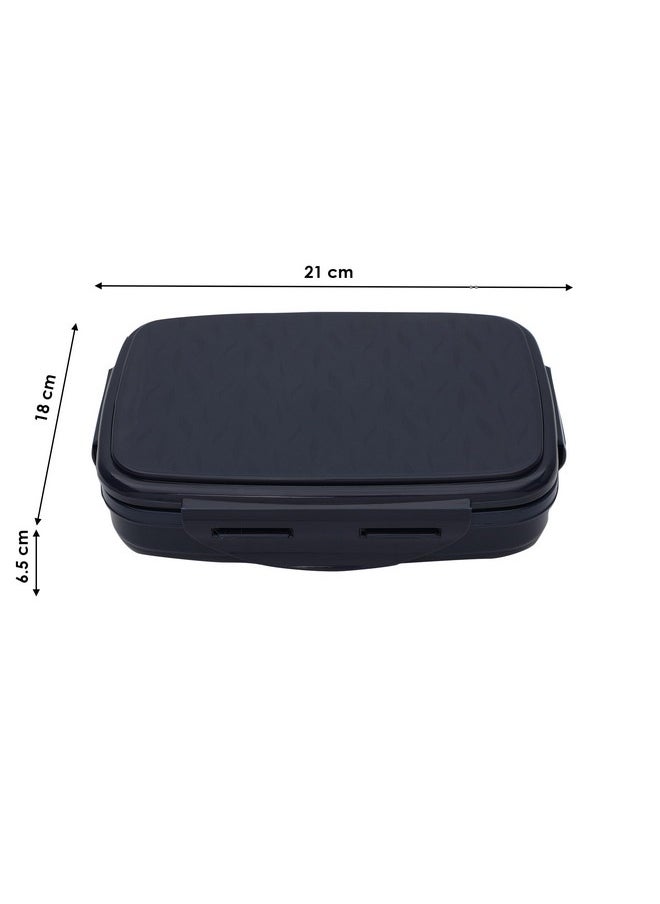 JAYPEE Stainless Steel Insulated Lunch Box Wavesteel Sr. Dark Blue, 600 ml, Airtight Tiffin Box for School Kids |Spillproof with Silicon Seal |Food Grade | BPA Free