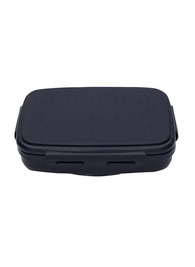 JAYPEE Stainless Steel Insulated Lunch Box Wavesteel Sr. Dark Blue, 600 ml, Airtight Tiffin Box for School Kids |Spillproof with Silicon Seal |Food Grade | BPA Free