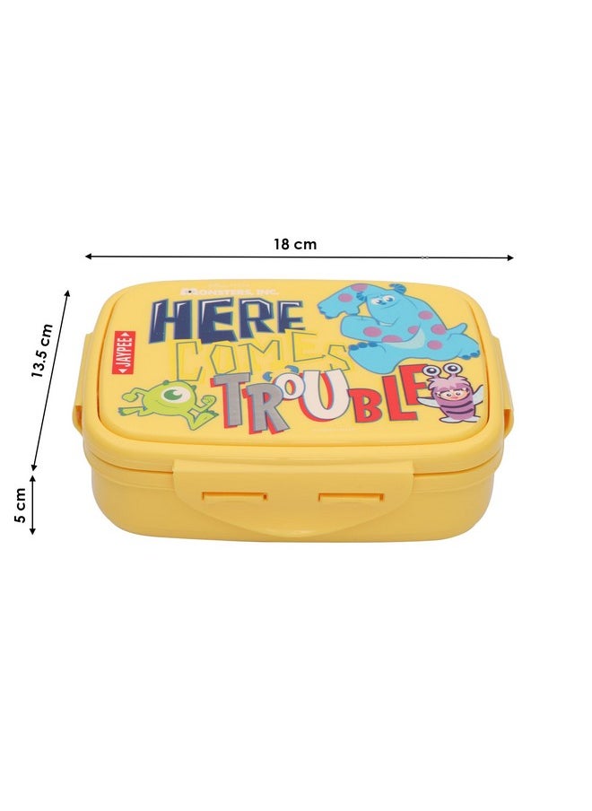 JAYPEE Steel Tek Jr. Insulated Lunch Box Disney, Yellow, 400 ml | Airtight Tiffin Box for School Kids Inner Stainless Steel Mini Box | Bpa Free