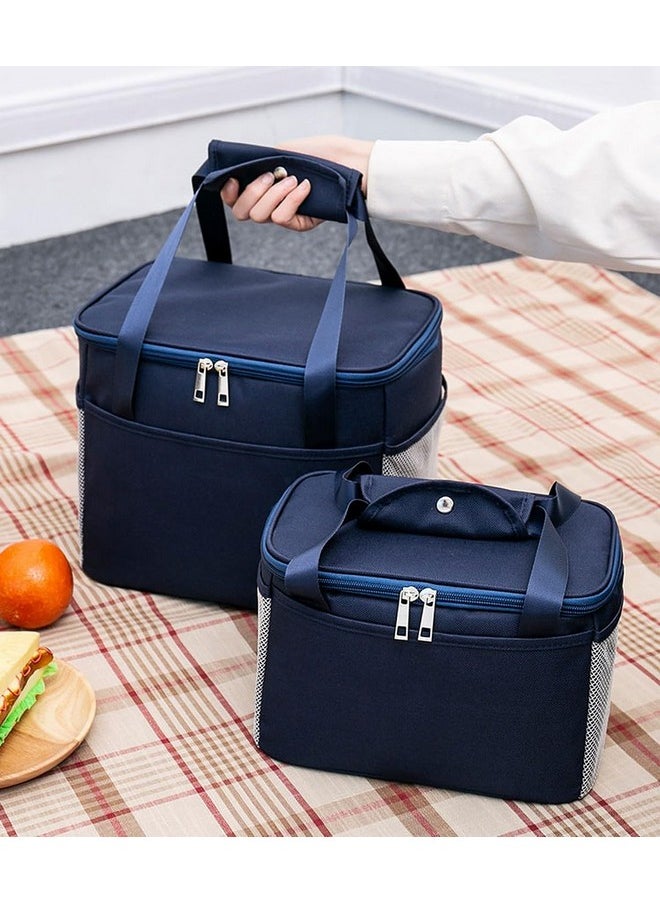 wolpin 1 Piece Lunch Bags for Office Men Women, Kids Insulated Travel Box/Tiffin/Storage Bag, College & School (Navy Blue)