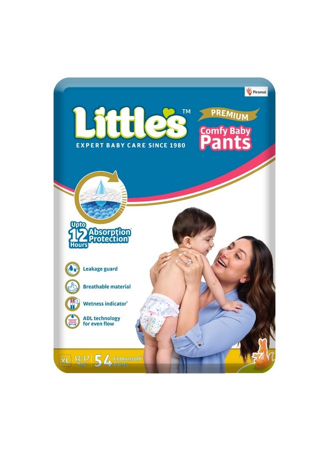 Baby Diapers Xl Size (Extra Large) Pants Style | 12-17 Kg | 54 Count - Pack Of 1 | Super Jumbo Baby Diaper With Leakage Guard, Wetness Indicator & 12 Hours Absorption