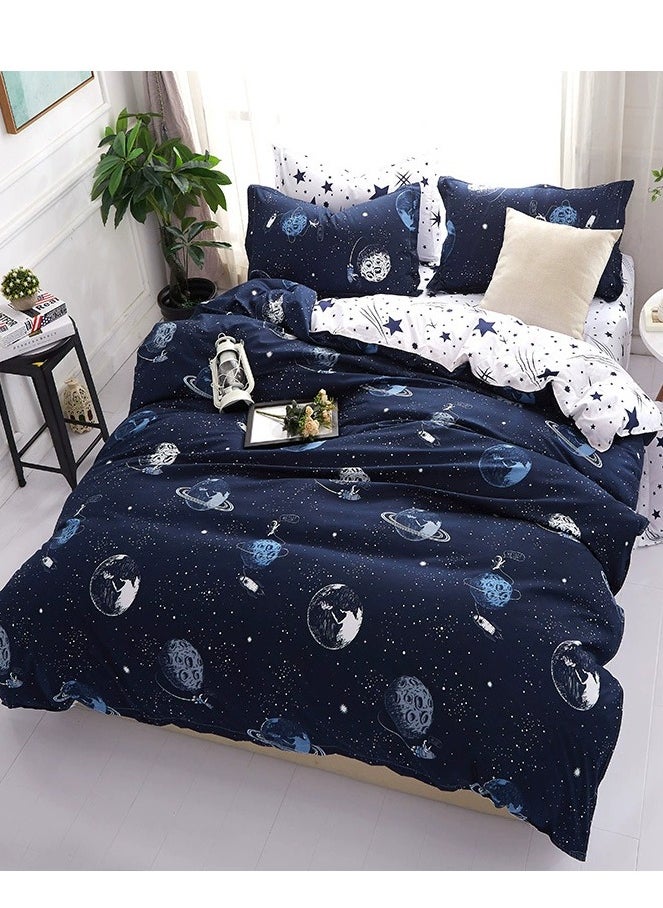 3-Piece Bedding Set Cotton Multicolour (1 Duvet Cover and 2 Pillow Shams, No Comforter Insert) Gift for Teen Kids Boys Girls