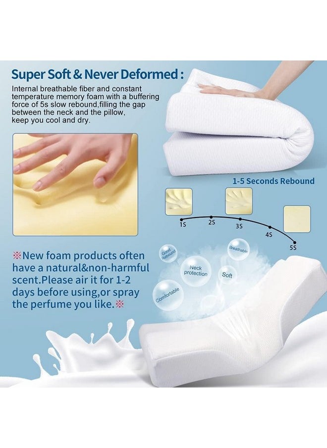 Rylan Memory Foam Pillow,Orthopedic Pillow for Neck Pain Cervical Contour Memory Foam Pillow,Orthopedic Pillow for Neck Pain,Orthopedic Contour Pillow Support(White1)