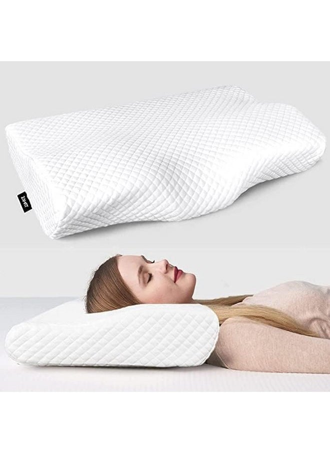 Rylan Memory Foam Pillow,Orthopedic Pillow for Neck Pain Cervical Contour Memory Foam Pillow,Orthopedic Pillow for Neck Pain,Orthopedic Contour Pillow Support(White1)